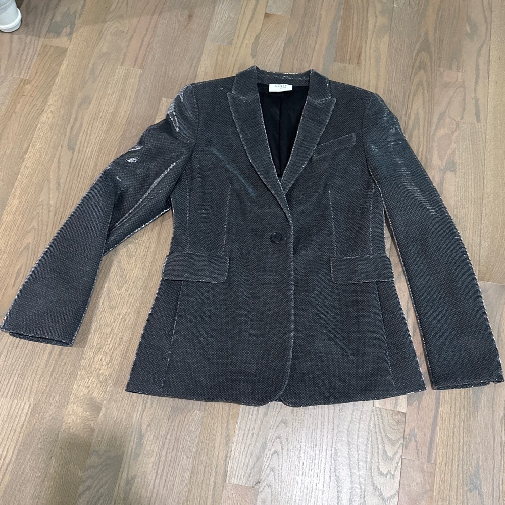 Akris punto Shimmery Metallic Single-Breasted Blazer  Size 8